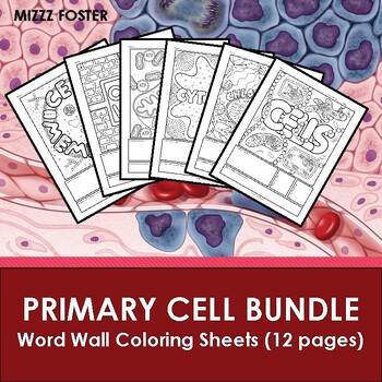 Preview of Primary Cells and Organelles Word Wall Coloring Sheets (12 pages)