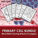 Primary Cells and Organelles Word Wall Coloring Sheets (12 pages)