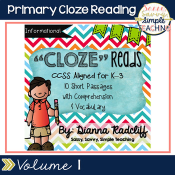 Preview of Primary CloZe Reads with Comprehension & Vocabulary Vol. 1 {Standards Based}