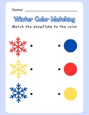 Primary Color Matching: Winter Snowflake Simple Activity P