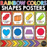 Primary Colors 2D and 3D Shape Math Posters Classroom Déco