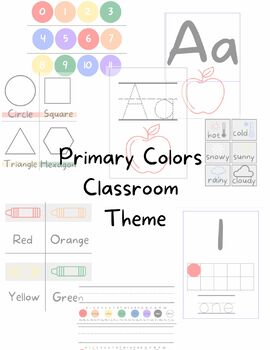Preview of Primary Colors - Classroom Decor/Theme