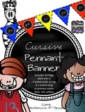 Primary Colors! Cursive Pennant Banner!