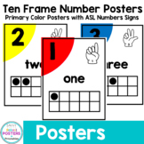 Primary Colors Ten Frame Number Posters with ASL