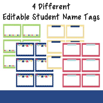 Primary Colors Welcome Banner and Editable Name Tags by Passport to ...
