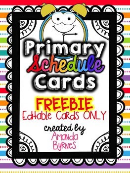 Preview of Primary Daily Schedule Cards FREEBIE
