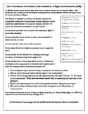 Primary Document Worksheet: Declaration of Rights and Sent