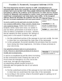 Primary Document Worksheet: Franklin D. Roosevelt, Inaugur