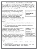 Primary Document Worksheet: Woodrow Wilson, Safe for Democ