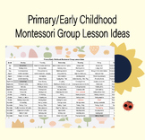 Primary/Early Childhood Montessori Group Lesson Ideas