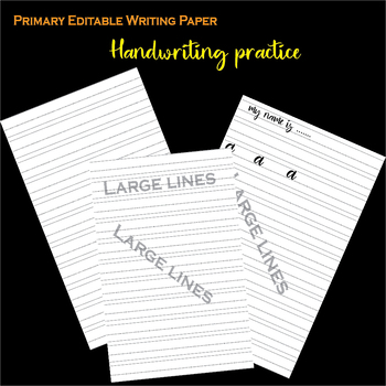 Preview of Primary Editable Writing Paper : Handwriting practice