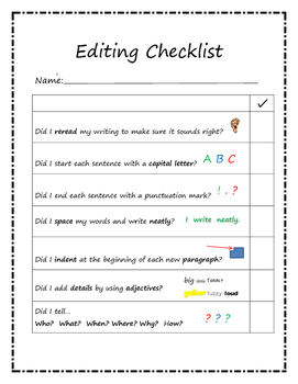my editing checklist
