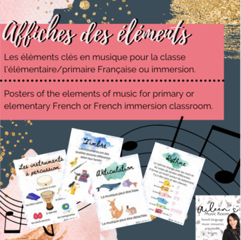 Preview of Primary Elements of Music Posters - Affiches en Français des éléments de musique