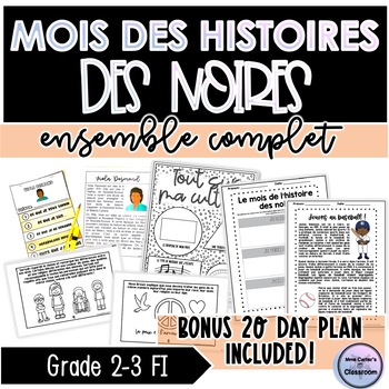 Preview of Primary French Immersion Black History Month Activity Bundle