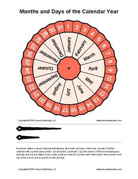 Preview of Elementary - Radial Calendar Poster: Days & Months of the Calendar Year (FREE)