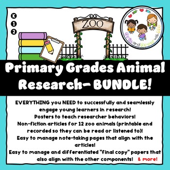 Preview of Primary Grades Animal Research Bundle