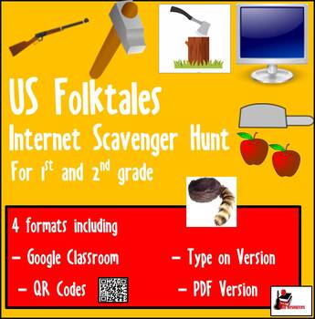 Preview of Internet Scavenger Hunt - American Folktales - Distance Learning