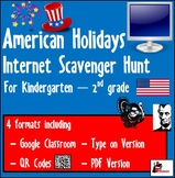 Internet Scavenger Hunt - American Holidays - Distance Learning