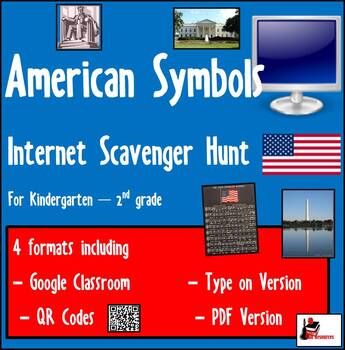 Preview of Internet Scavenger Hunt - American Symbols - Distance Learning