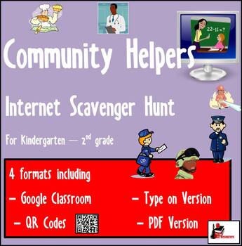 Preview of Internet Scavenger Hunt - Community Helpers - Distance Learning