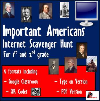 Preview of Internet Scavenger Hunt - Important Americans - Distance Learning