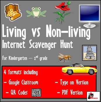 Preview of Internet Scavenger Hunt - Living vs. Non-Living - Distance Learning