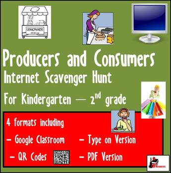 Preview of Internet Scavenger Hunt - Producers and Consumers - Distance Learning