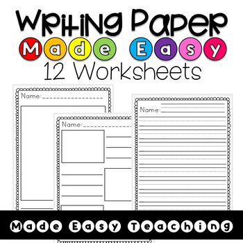 Primary Writing Paper (large drawing box) Template by Kimberly Lumzy