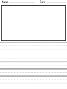 primary handwriting paper with picture boxes editable printable