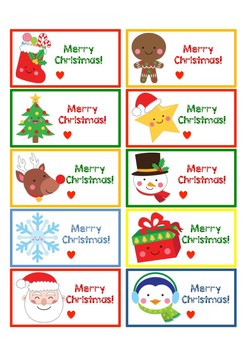 Primary Holiday Gift Tags by CKim Creations | TPT