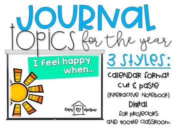Preview of Primary Journal Topics for the Year! *UPDATED* Interactive, Digital, Calendars