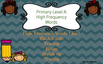 Preview of Bundle, Hight Frequency Words Flash Cards, Bingo Assessment Tracing handwriting