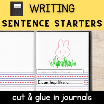 Preview of Primary Line Sentence Starters: Traceable & Bold for Writing Journals Cut & Glue