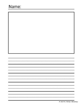 Preview of Primary Lined Paper with Picture Box