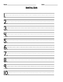 Primary Lined Spelling Quiz Paper