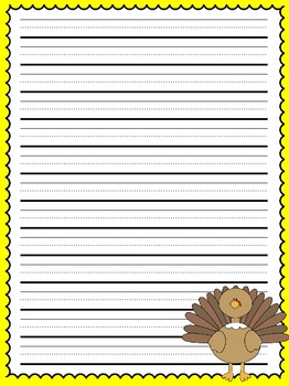 Primary Lined Thanksgiving Writing Paper by Allison Chunco TPT