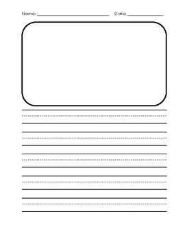 Horizontal Writing Paper Template with Picture Space Journal Prompt Opinion