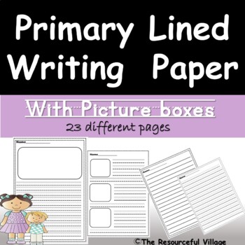 Preview of Kindergarten Primary Lined Writing Paper - With Picture Boxes