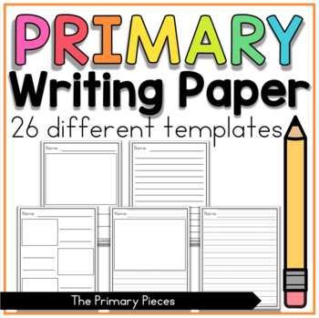 Preview of Primary Lined Writing Paper Templates Elementary Handwriting