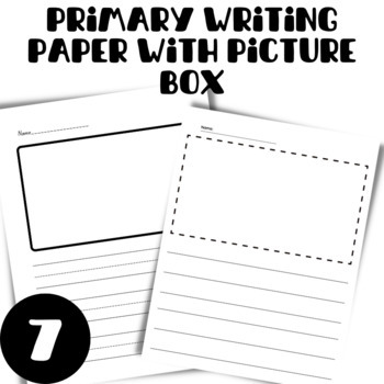 Primary Writing Paper with Picture Box, Lined Writing Paper