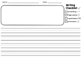Primary Lined Writing Paper With Visual Checklist and Spac