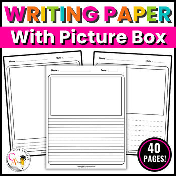 Primary Lined Writing Paper With Picture Box & Drawing Art Space