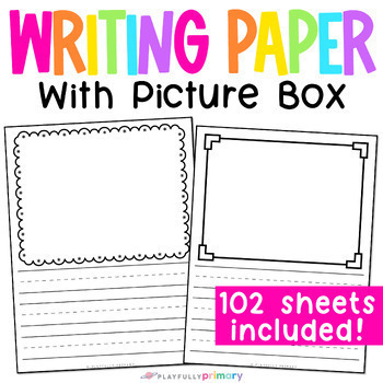 Preview of Draw and Write Kindergarten Journal Template, Writing Paper with Picture Box