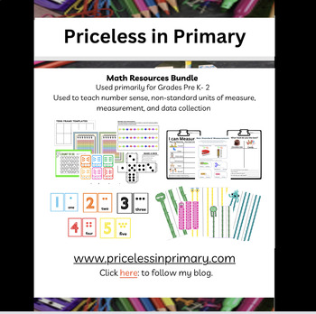 Preview of Primary Math Bundle Non-standard Units of Measure, Data Collection.