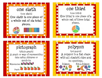 Preview of Primary Math Vocabulary Cards