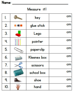 Preview of Primary Measurement Centimeters