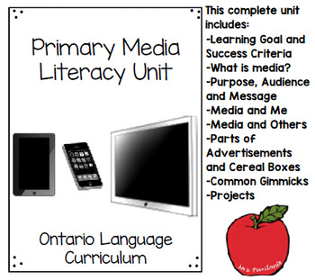 Preview of Primary Media Literacy Full Unit Including Final Project