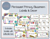 Montessori Primary Classroom Labels & Decor Pack