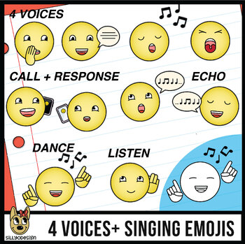 Preview of Primary Music Clip Art: 4 VOICES plus Call and Response, Echo, Listen, Dance