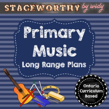 Preview of Primary Music Long Range Unit Plans Ontario Curriculum Grades 1 - 3